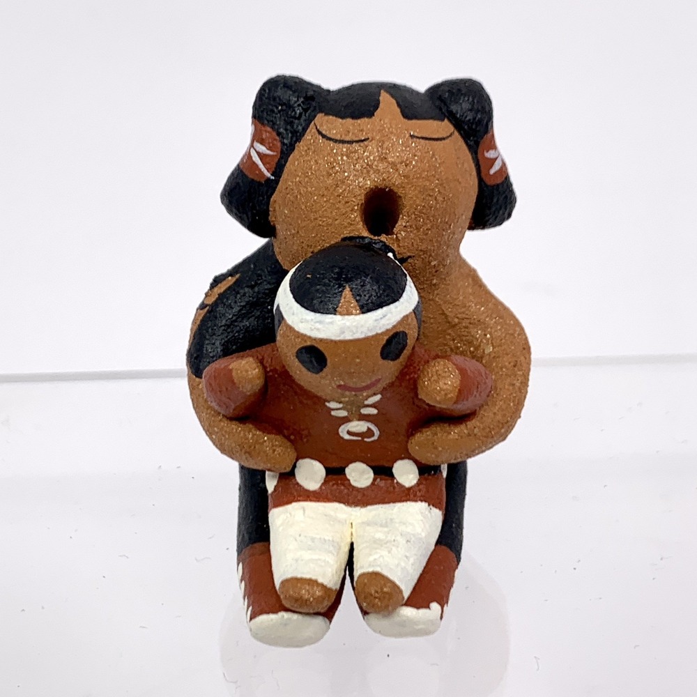 Taos Pueblo Cochiti Storyteller 2" Figure Child Margaret Quintana Clay Handmade